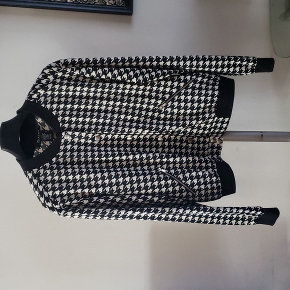 Houndstooth Bomber Jacket - Picture 1 of 8